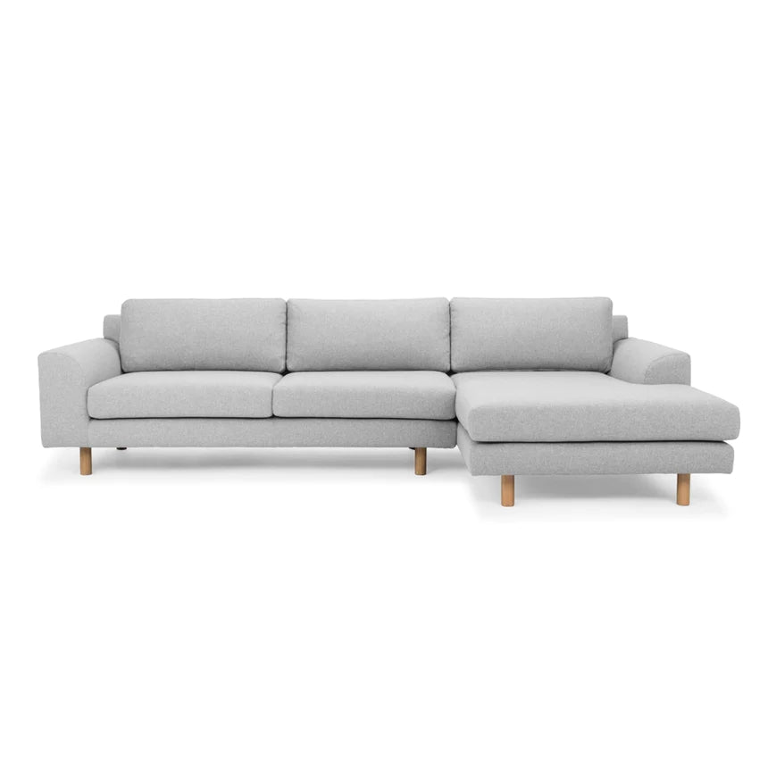Tailored Elegance 3-Seater Left Chaise Sofa- Light Grey