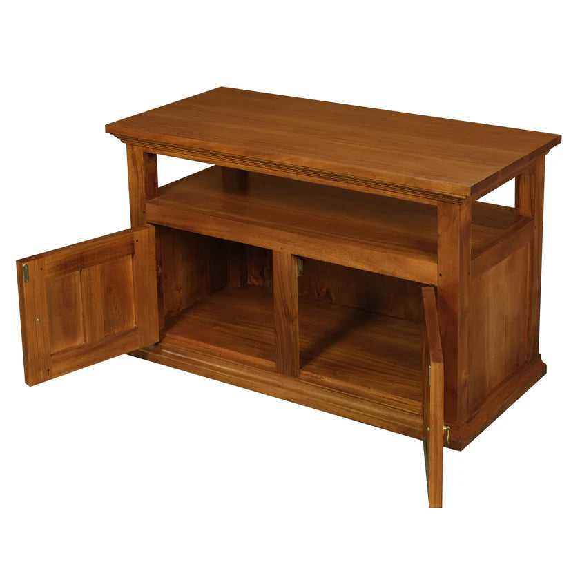 Tasmania Solid Timber 2-Door TV Stand - Light Brown