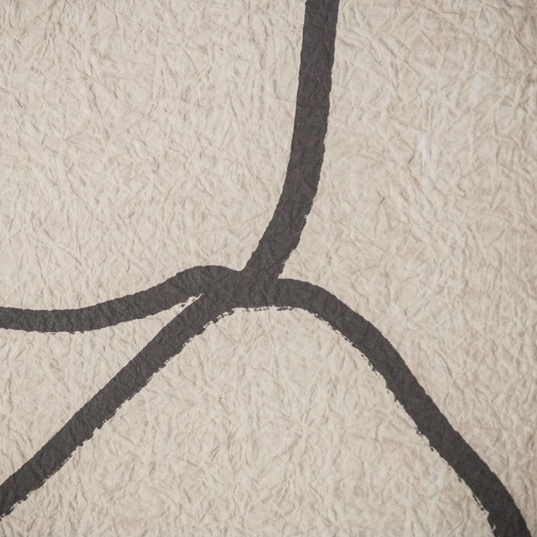 Taupe Tranquility Contour Line Art in Oak Frame