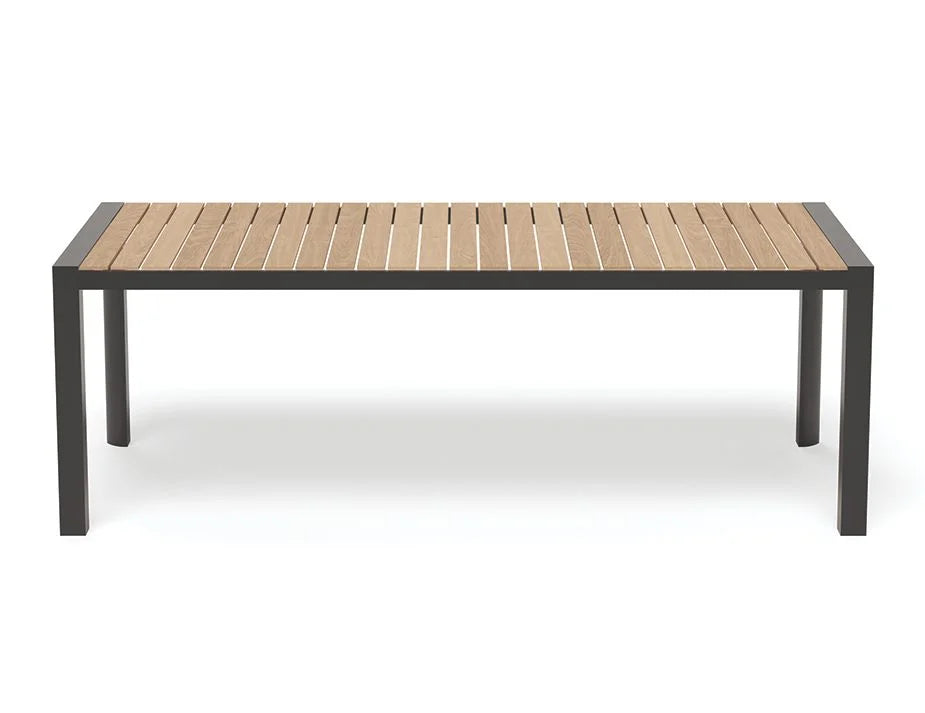 Teak Wood Top Metal Outdoor Bench - 220cms (Available in 2 Colors)