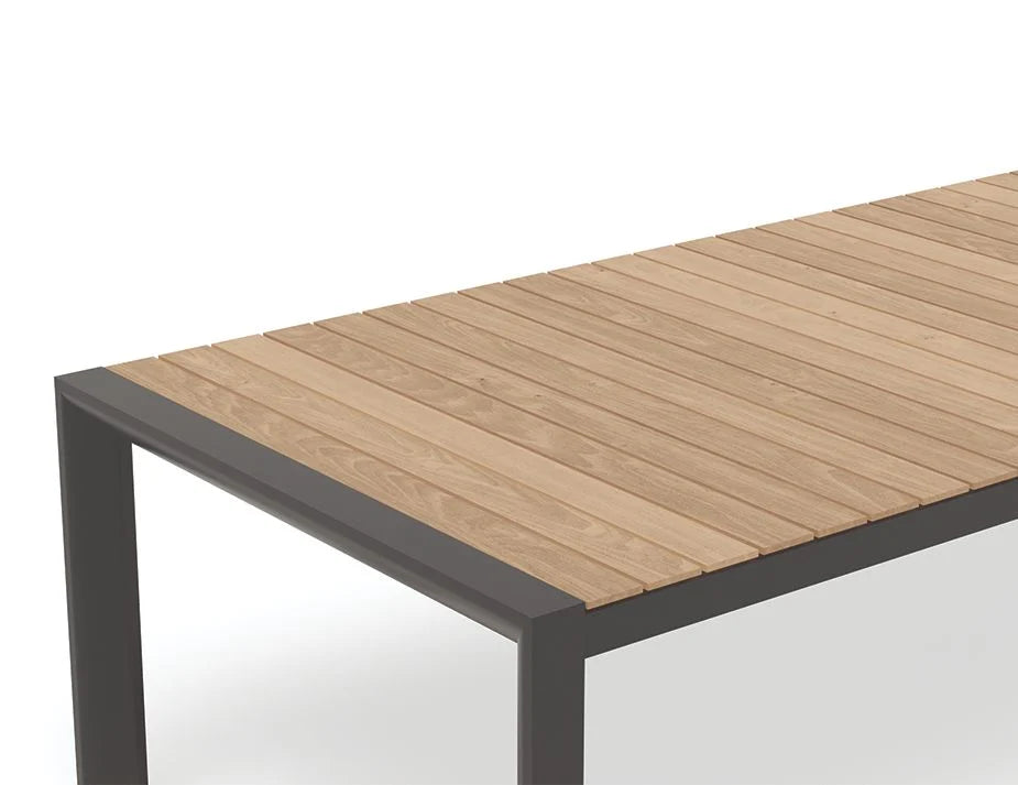 Teak Wood Top Metal Outdoor Bench - 220cms (Available in 2 Colors)