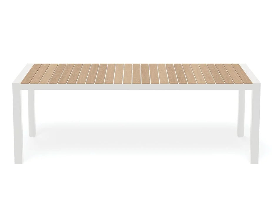 Teak Wood Top Metal Outdoor Bench - 220cms (Available in 2 Colors)