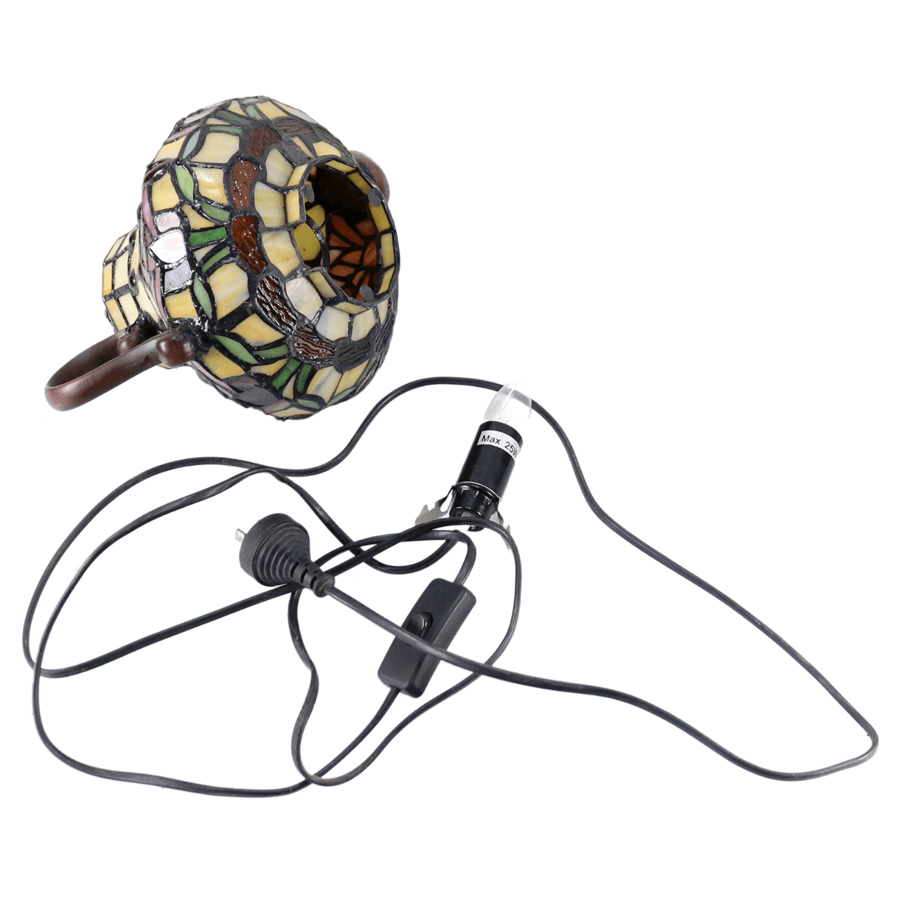 Rose Garden Teapot Tiffany Stained Glass Table Lamp