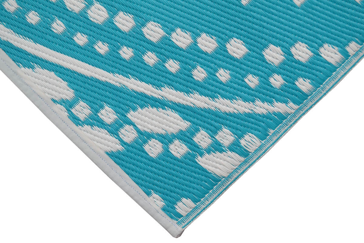 Terrace Reversible Outdoor Rug - Aqua & White (Available in 3 Sizes)