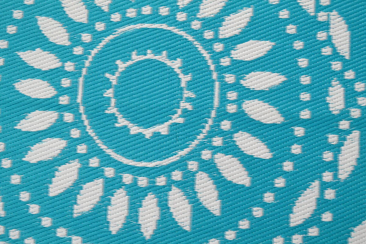 Terrace Reversible Outdoor Rug - Aqua & White (Available in 3 Sizes)