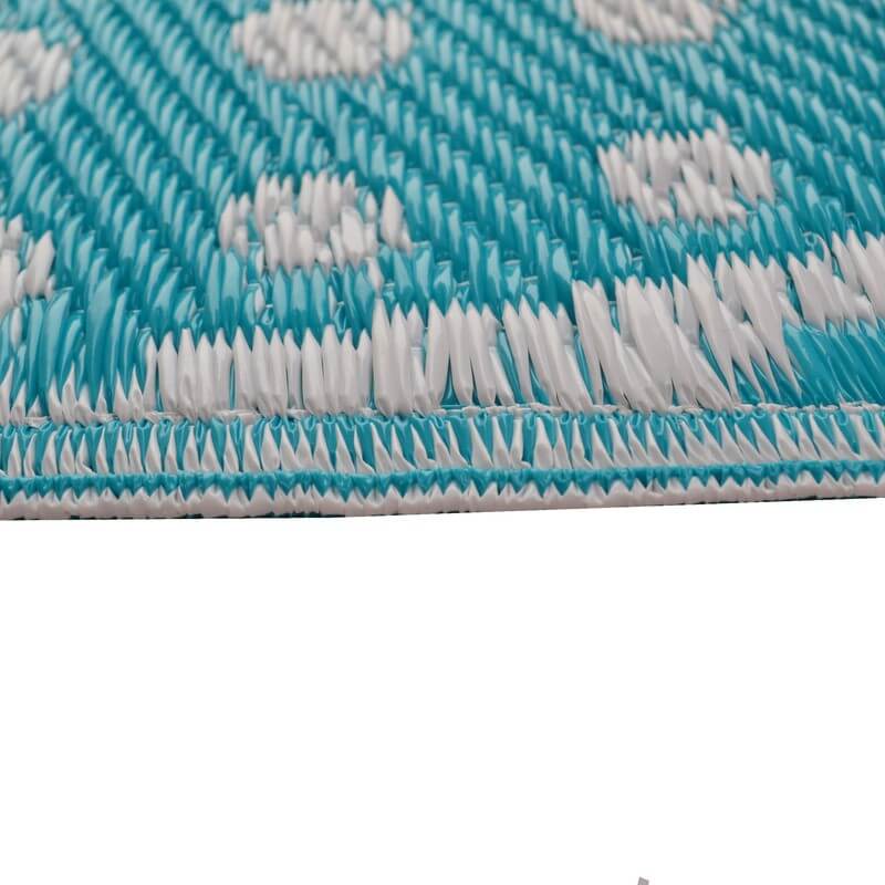 Terrace Reversible Outdoor Rug - Aqua & White (Available in 3 Sizes)
