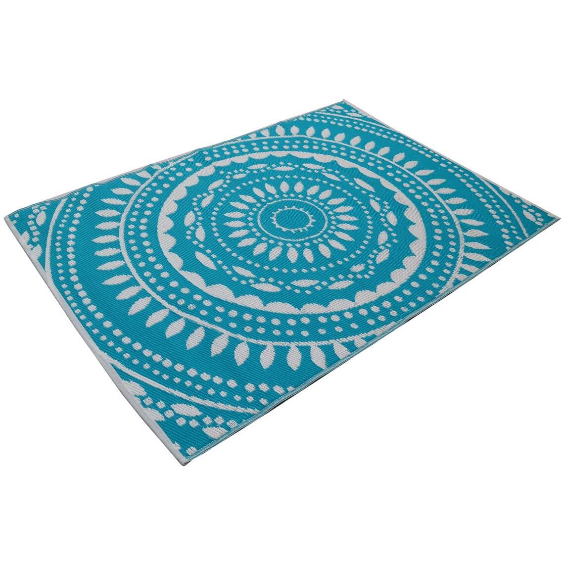 Terrace Reversible Outdoor Rug - Aqua & White (Available in 3 Sizes)