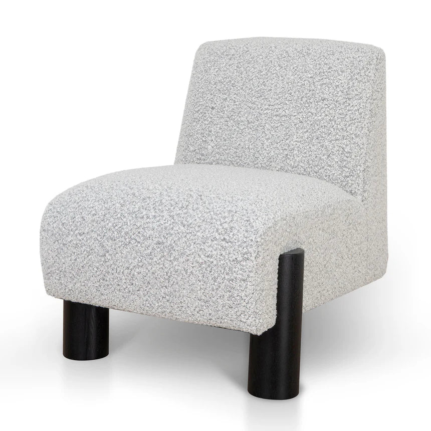 Textured Elegance Boucle Armchair - Charcoal White