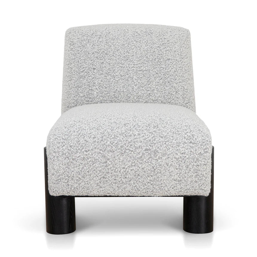 Textured Elegance Boucle Armchair - Charcoal White