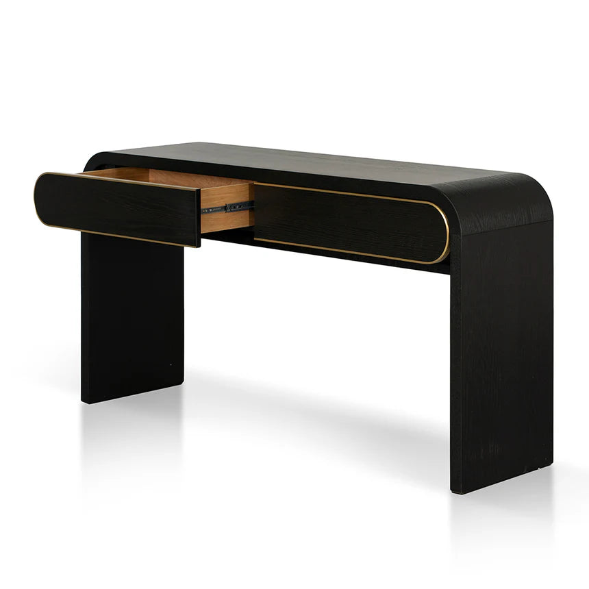 Textured Espresso Black Console Table 150cms