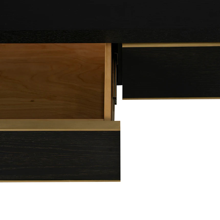 Textured Espresso Black Console Table 150cms