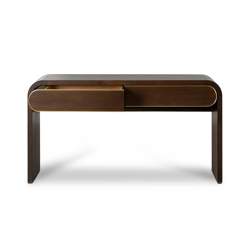 Textured Espresso Walnut Console Table 150cms