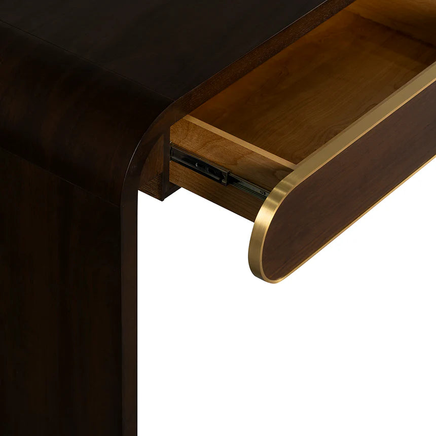 Textured Espresso Walnut Console Table 150cms