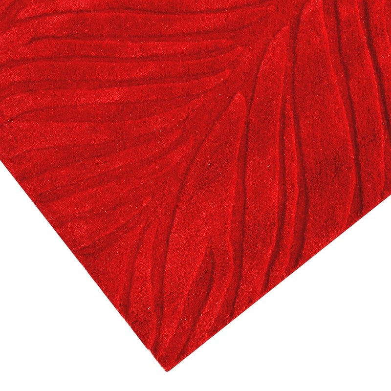 Textured Handmade Woolen Rug - Red (Available in 3 Sizes)