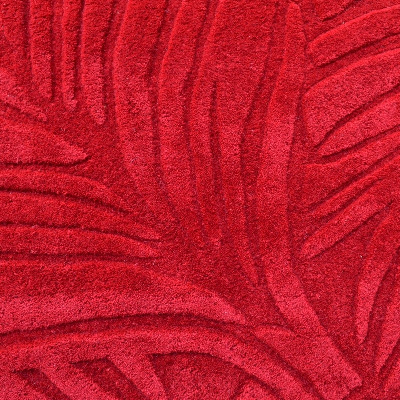 Textured Handmade Woolen Rug - Red (Available in 3 Sizes)