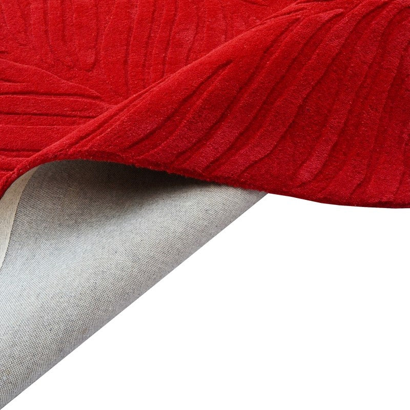 Textured Handmade Woolen Rug - Red (Available in 3 Sizes)