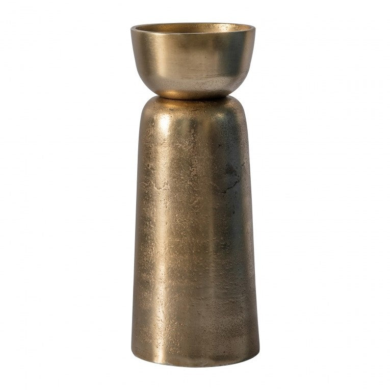 Textured Surface Candle Holder Gold