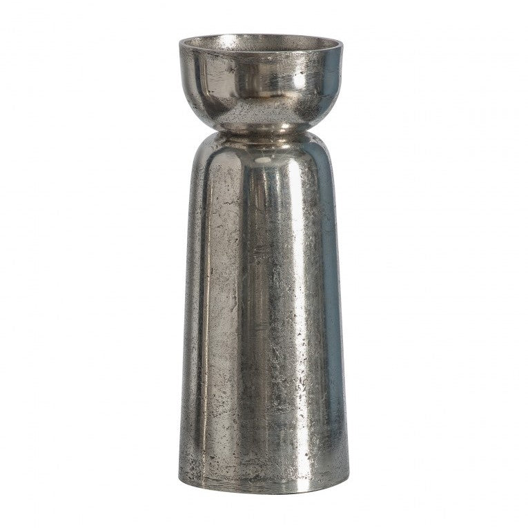 Textured Surface Candle Holder Silver (Available in 2 Sizes)