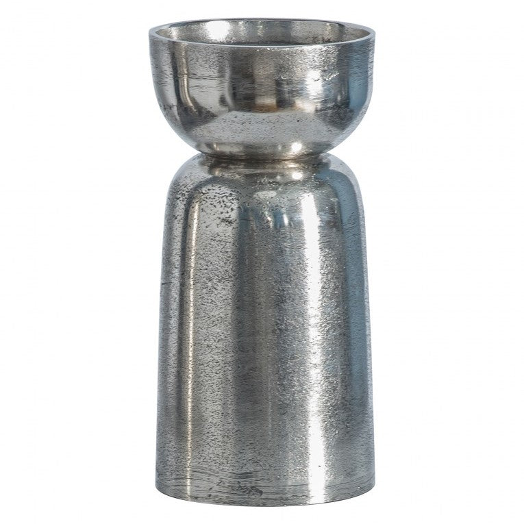 Textured Surface Candle Holder Silver (Available in 2 Sizes)