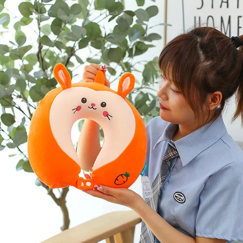 Tiger Cartoon Memory Cotton U-shaped Neck Pillow - 28 x 30cms