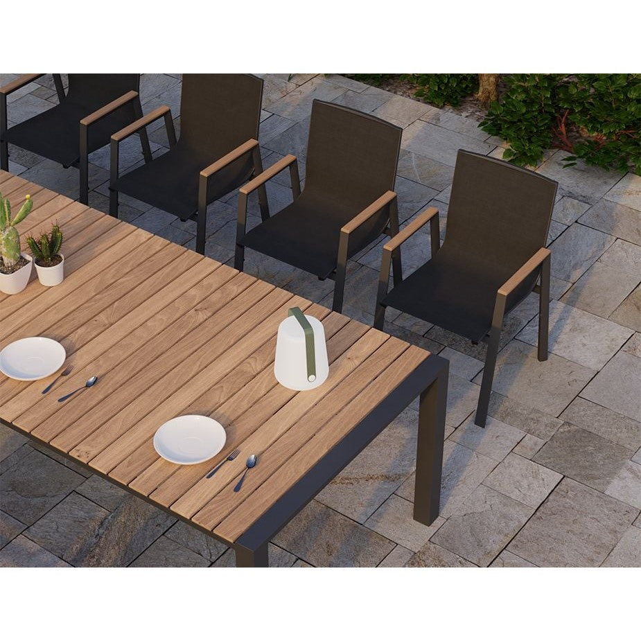 Timber Top Metal Outdoor Bench - 300cms (Available in 2 Colors)