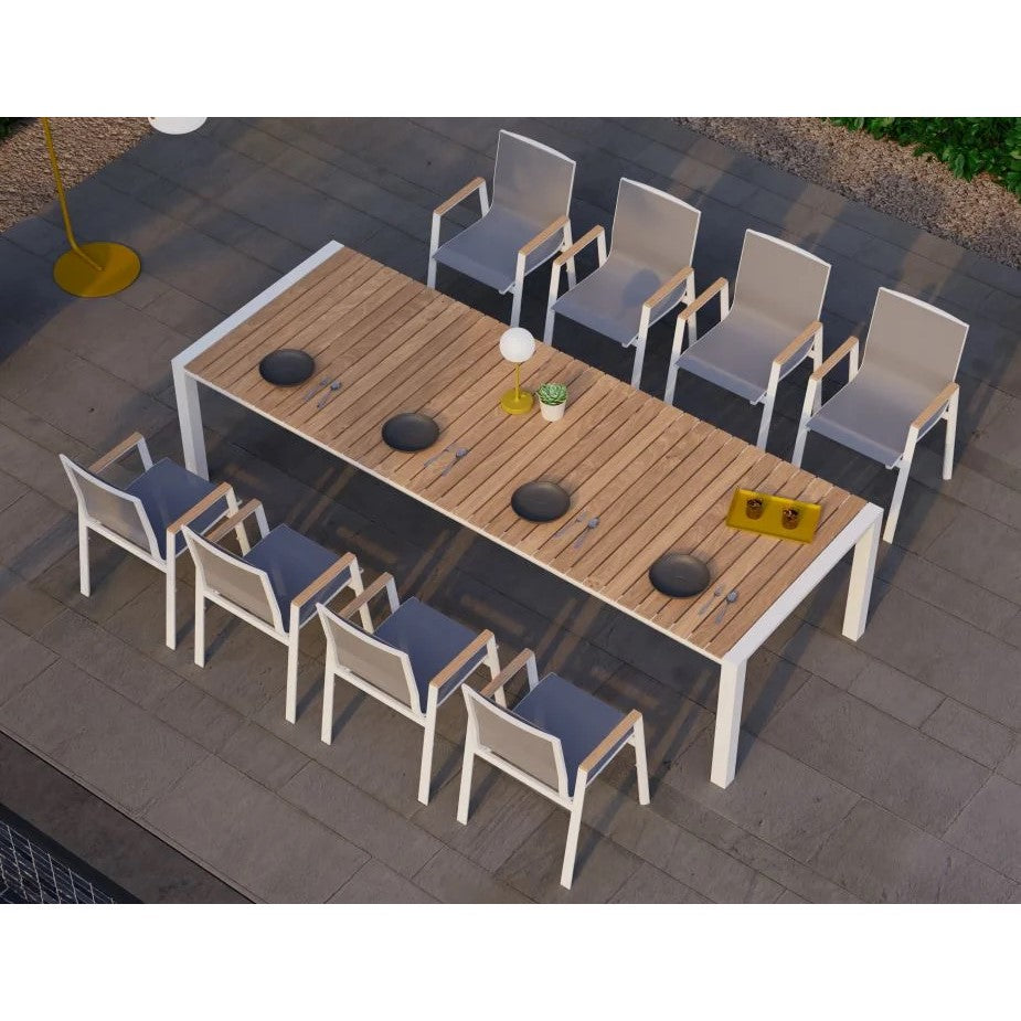 Timber Top Metal Outdoor Bench - 300cms (Available in 2 Colors)