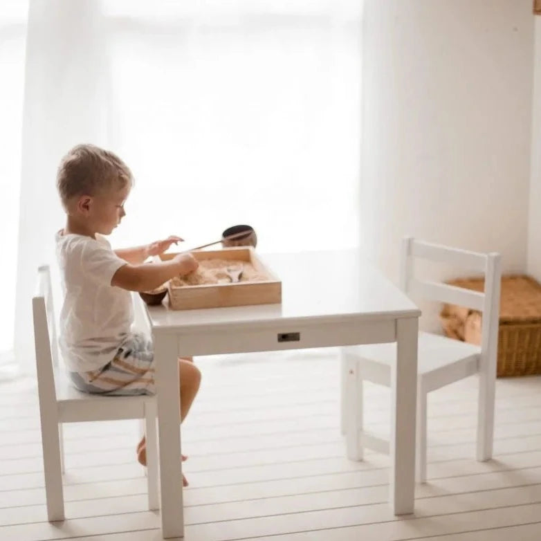 Timber White Table with 2 Standard Chairs