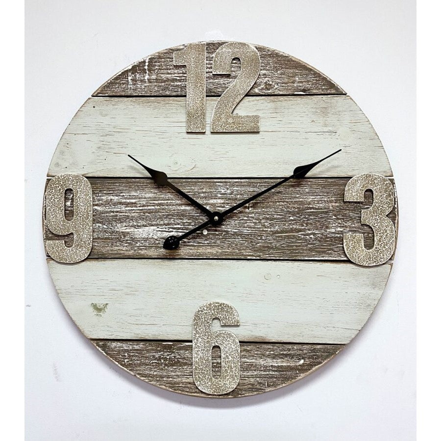 Timber Wood Grain Finish Wall Clock 60cms