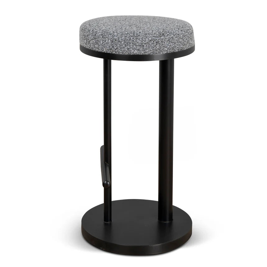 Timeless Black Bar Stool - Graphite Grey Boucle