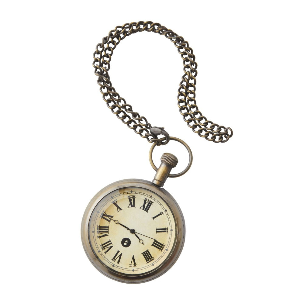 Timeless Brass Pocket Watch On Chain
