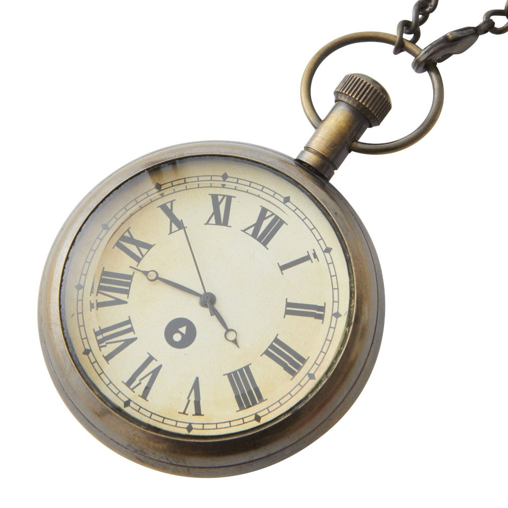 Timeless Brass Pocket Watch On Chain