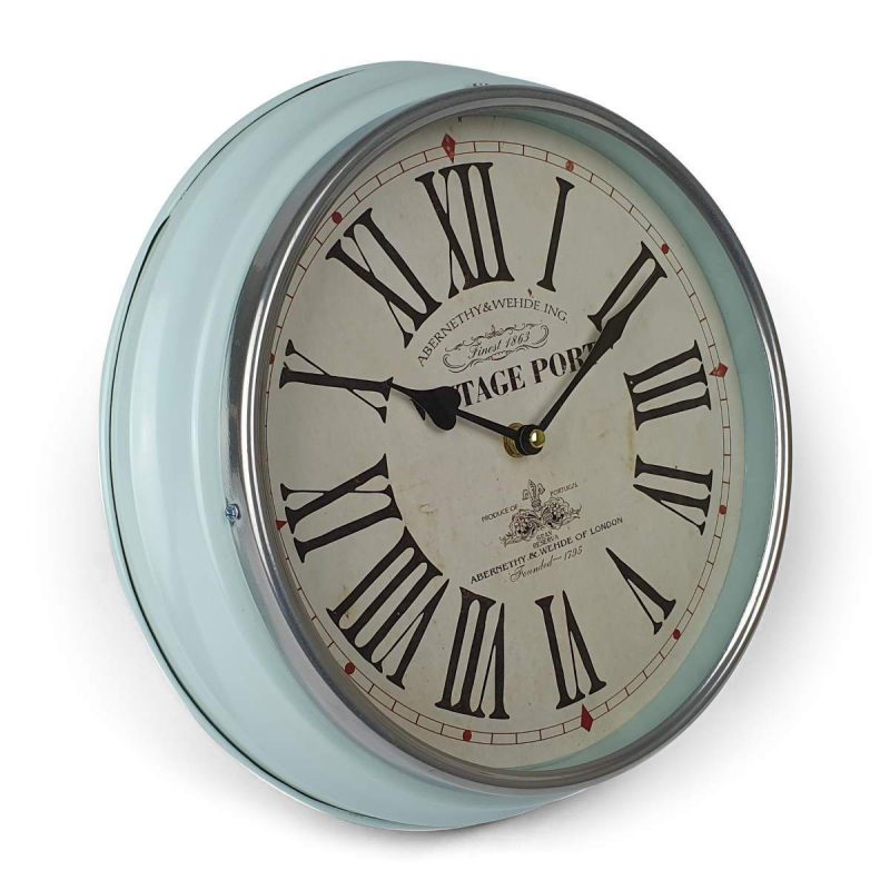 Timeless Charm Elegant Blue Wall Clock 31cms