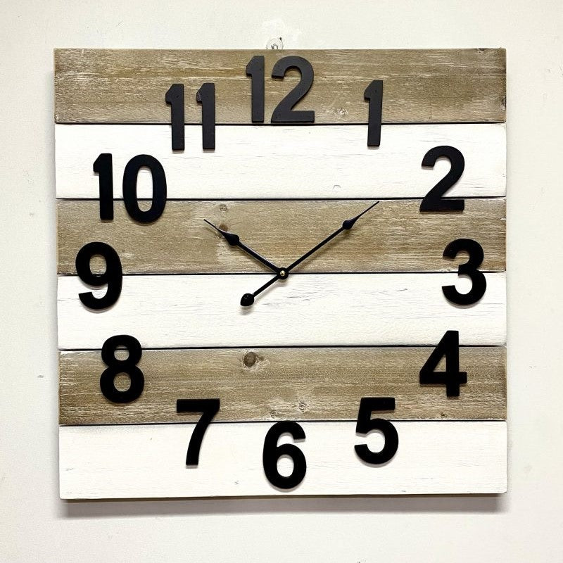 Timeless Classical Wooden Square Wall Clock 60cms