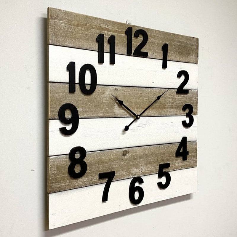 Timeless Classical Wooden Square Wall Clock 60cms