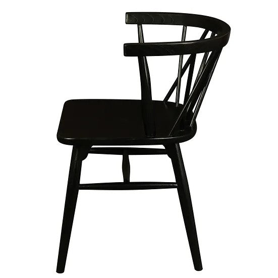 Timeless Design Cross Back Oak Chair Black - Set of 2