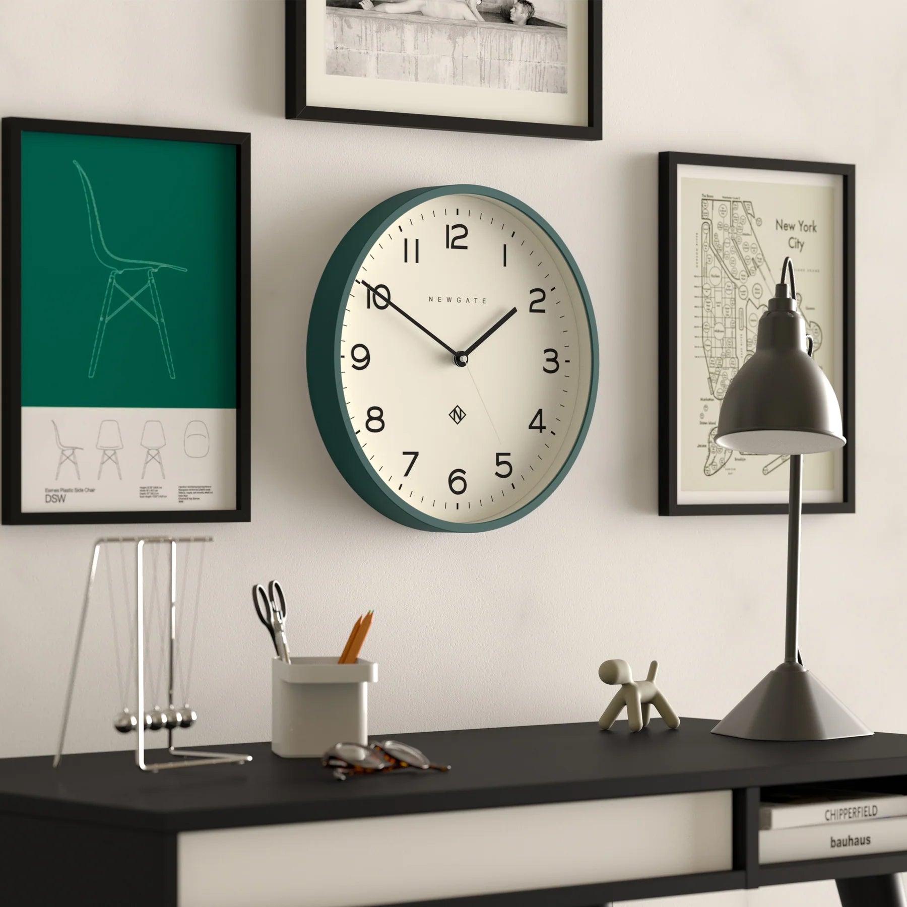 Timeless Newgate Number Three Echo Wall Clock - Green