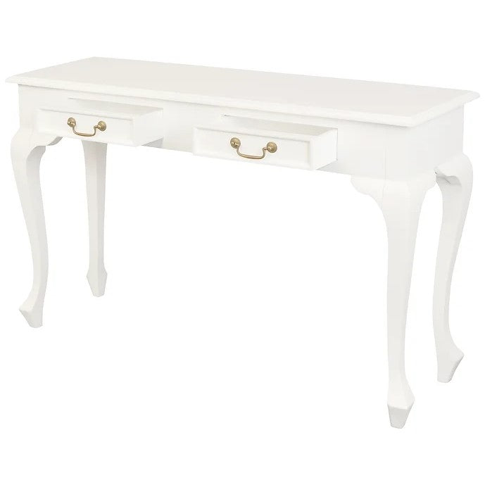 Timeless Queen Ann 2 Drawer Sofa Table - White