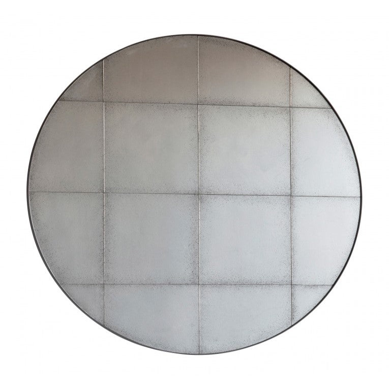 Refined Round Woodville Mirror 100cms Black