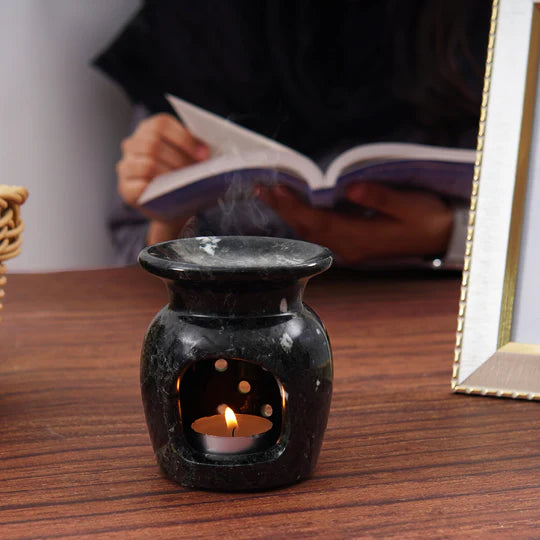 Timeless Serenity Premium Marble Oil Burner - Black