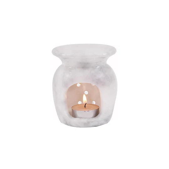 Timeless Serenity Premium Marble Oil Burner - White