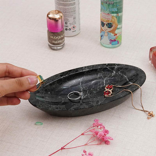 Timeless Vanity Accent Marble Jewelry Tray - Black