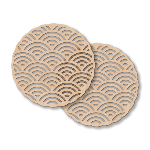 Timeless Wooden Arches Charm 2pcs Wooden Coaster - 10x10cms