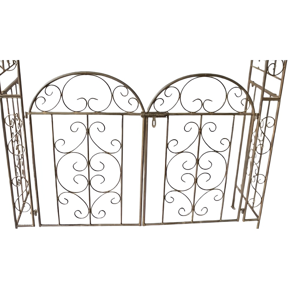 Timeless Trellis Garden Arch Gateway with Gate - Brown
