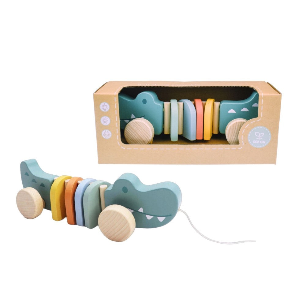 Toddler’s Best Friend - Wooden Crocodile Pull Toy