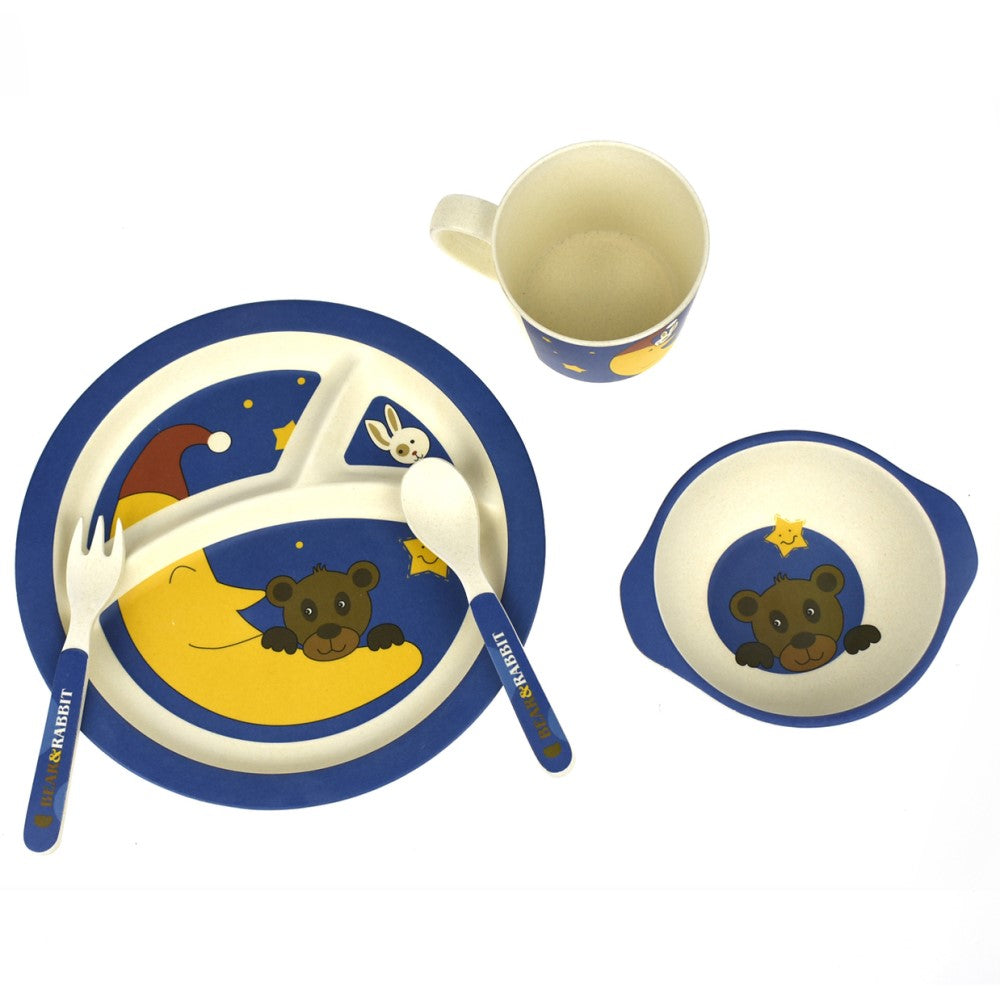 Toddlers 5Pcs Bamboo Dinner Set - Bear Rabbit
