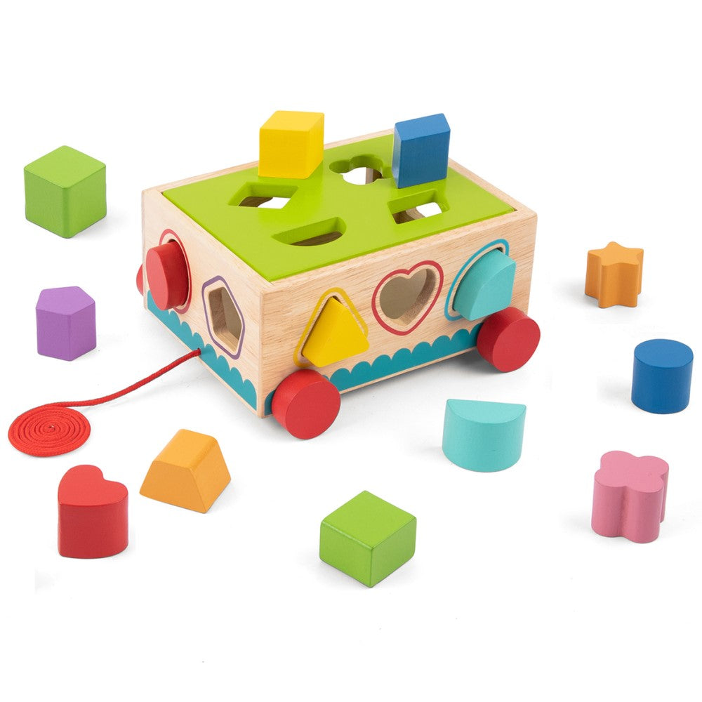 Toddlers Shape Sorters Game In Pull Cart
