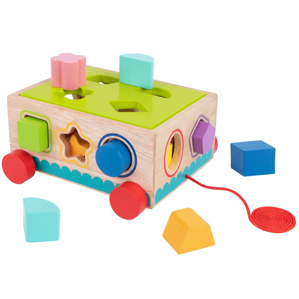 Toddlers Shape Sorters Game In Pull Cart