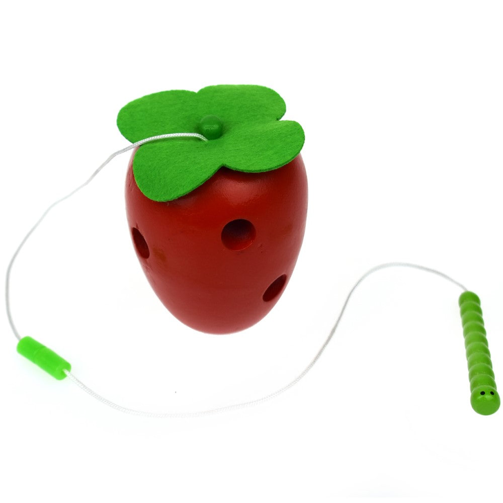 Toddlers Wooden Apple Lacing Toy