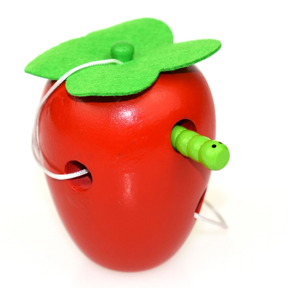 Toddlers Wooden Apple Lacing Toy