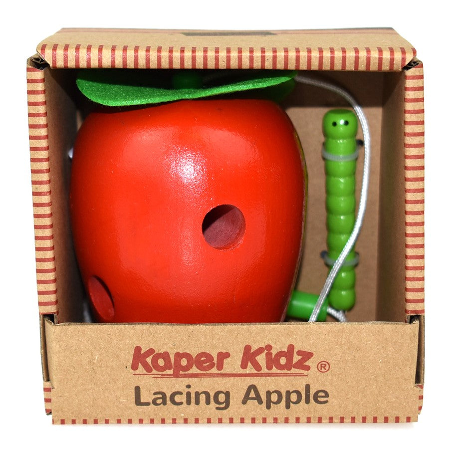 Toddlers Wooden Apple Lacing Toy